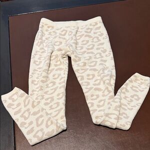 Barefoot Dreams Cozy Cream Leopard Print sleep Leggings